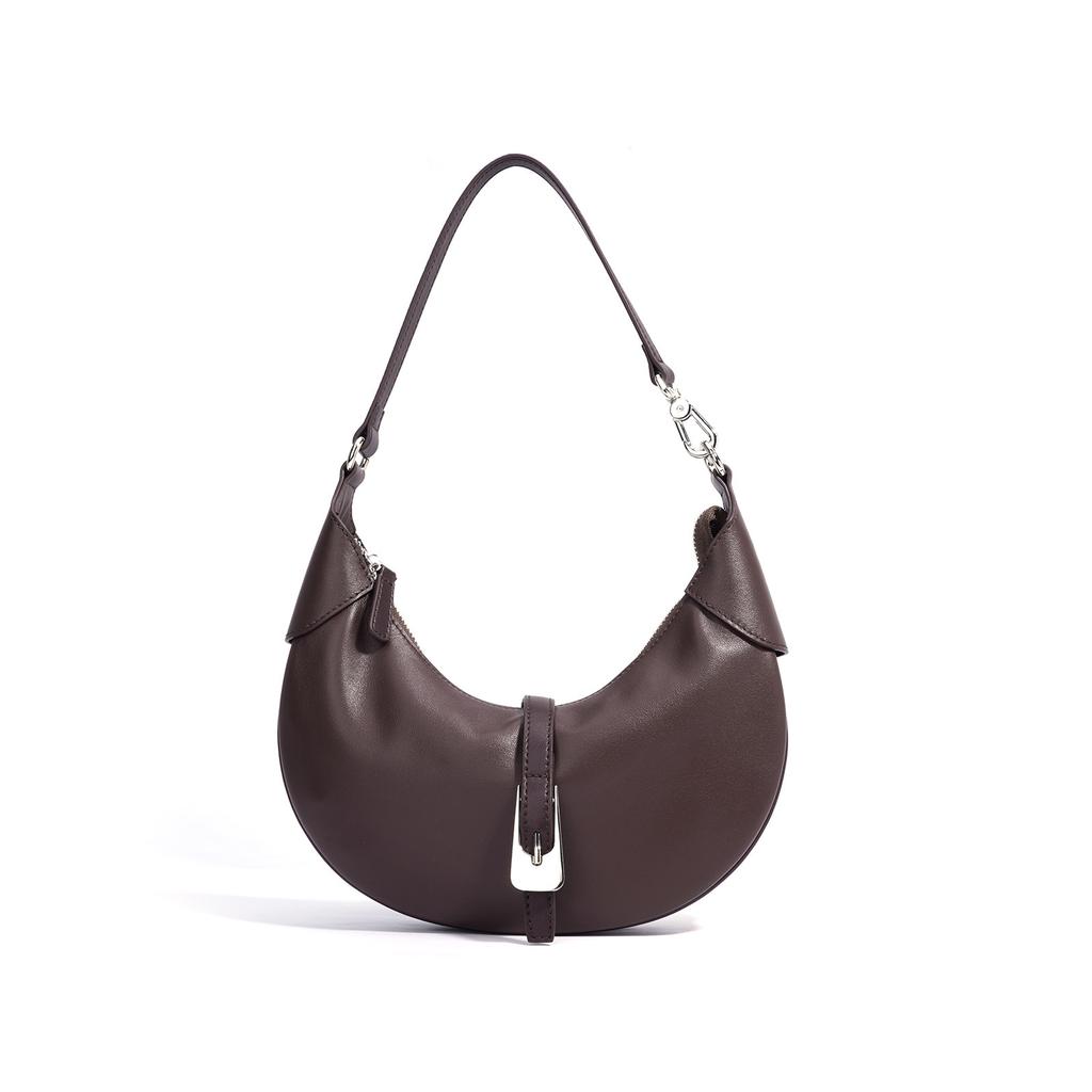 Versatile Design, High-end Top-grain Leather, Simple Crescent-shaped Bag, and Niche Simple Underarm Leather Single-shoulder Bag