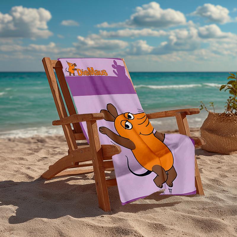 Ultra-Soft Beach Towel with Die Maus Theme,Ideal for Pool - Camping, Diving - Perfect Travel Essential, Vibrant Beach Towel.