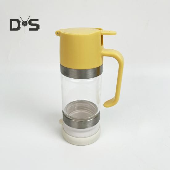 Glass Bottle Honey Syrup Dispenser Food Grade BPA Free Leakproof Glass Honey Dispenser Pot Syrup Storage Bottle with Handle