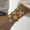 Stainless Steel Exaggerated Wide Cuff Bangle for Women Gold Color Flower Butterfly Leaves Sun Geometric Bracelet Party Jewelry
