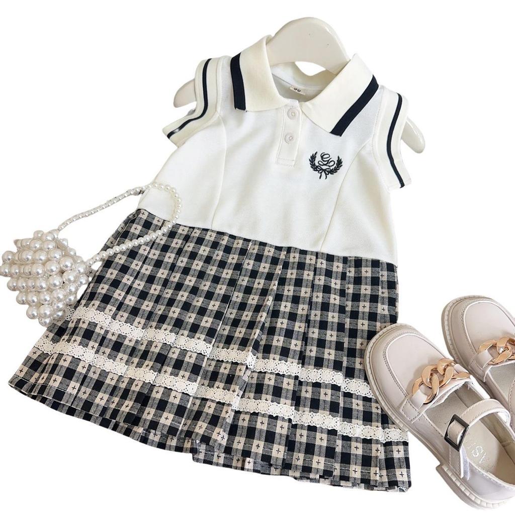 Mädchen Preppy Sommer Koreanisches Prinzessinnenkleid - Stilvolles Babykleid AXB181