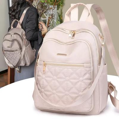 Damen Rucksack Große Kapazität Reißverschluss Nylon Studentenrucksack Minimalistischer Casual Stil Hohe Qualität Mode