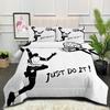 Fat Quilt Core Ball Sports Basketball Football Double Quilt Feather Silk Cotton Quilt Cover Three-piece Set