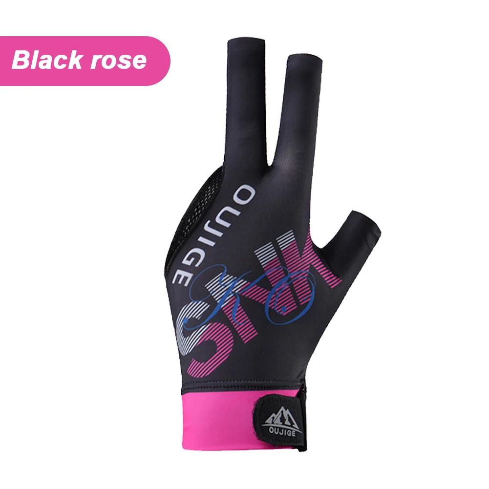 1PC Three-Finger Printed Billiard Gloves With Non-Slip Mat Self-Adhesive Cloth Fixed Breathable Snooker Match Training Gloves