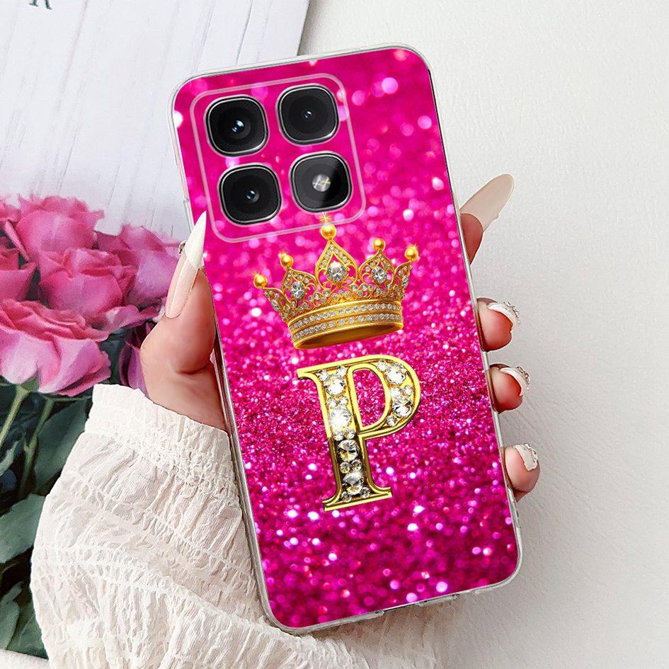 For Xiaomi 14T Pro 5G Case Luxury Crown Letters Soft Silicone Couple Phone Cover For Xiaomi 14T Mi14T 14TPro 2024 Protect Shells