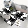 3PCS/SET Marble Pattern Bathroom Mat Soft Toilet Lid Cover Nordic-style Non-Slip Rug  Home Floor