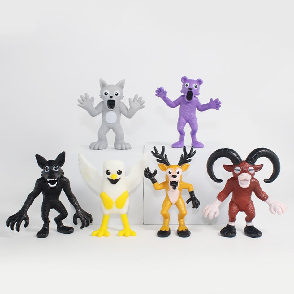 Auf Lager 99 Nächte im Wald Hirsch Wolf 9cm Figur Dekoration Sammlung Geburtstags-Halloween-Weihnachtsgeschenke Spielzeug für Kinder