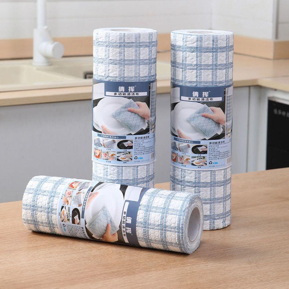 40PCS/Roll Strong Absorbent Non-woven Towel Reusable Oil-free Kitchen Cloth  Cleaning Wipe