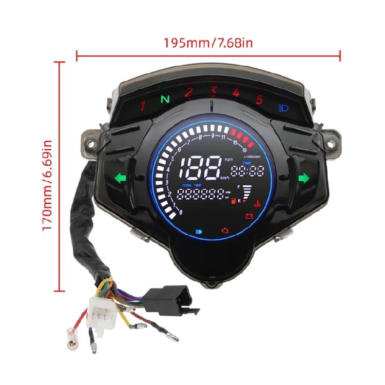 Motorcycle LCD Instrument Panel Meter Gauge Speedometer Odometer Tachometer Clear Display Suitable for LC135 V4 V5 4S/5S