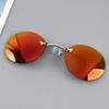 Clip On Nose Glasses Sunglasses Round Rimless Clip-On Driving Glasses Vintage Women Men Eyeglasses UV400 Eyewear Accessories 1PC