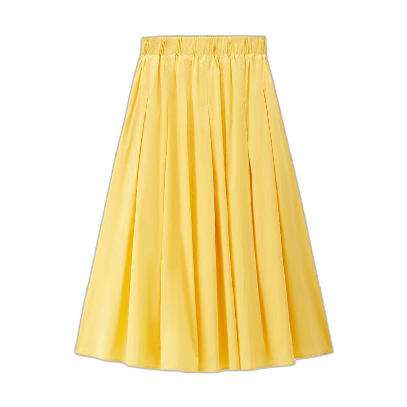 GIORDANO Women's Designer Pleated A-Line Midi Skirt