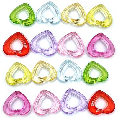 DIY Accessoires Gemaakt 10 stuks Acryl Voor Sieraden Maken Holle Hart Kralen Losse Kralen Handgemaakte Benodigdheden Snoepkleur