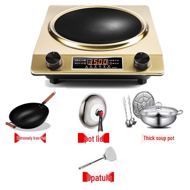 International 3500W Induction Cooker, 110V, EU/UK/US Standards, Commercial Flat and Concave Design