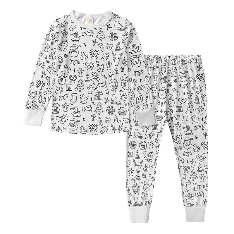 DIY Handgemaltes Graffiti Set: Langarm- und Hosen-Kinderpyjama