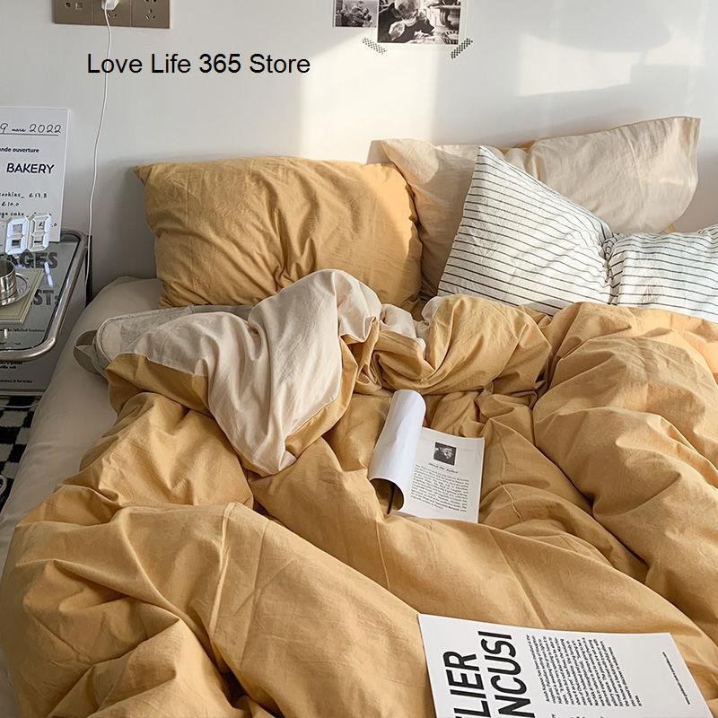 Sweet Blue Love Heart Printed Bedding Set For Girls Adults Children Bed Cover And Flat Sheet Pillowcases Soft Full Size 3/4pcs