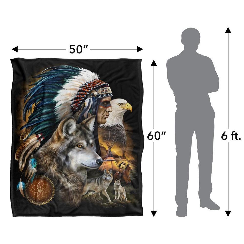 JQ Licensing Silky Wolf & Eagle Supersoft Blanket