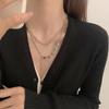 Double-Layered Pig Nose Necklace: Women's Summer Hip Hop Choker with Personality and Fashionable Clavicle Chain Design.