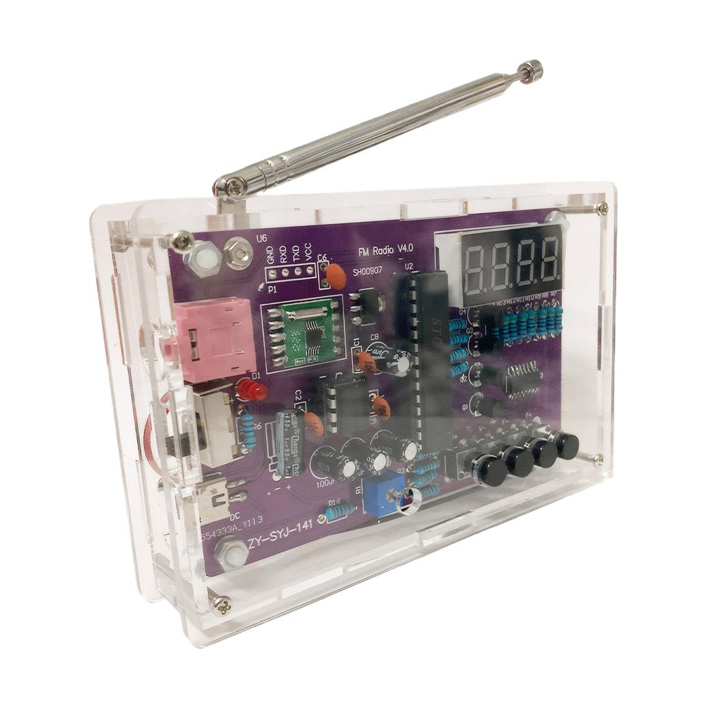 DIY FM Radio Electronic Kit Adjustable Frequency 87-108MHz Digital Display DIY Soldering Project Practice Solder RDA5807S