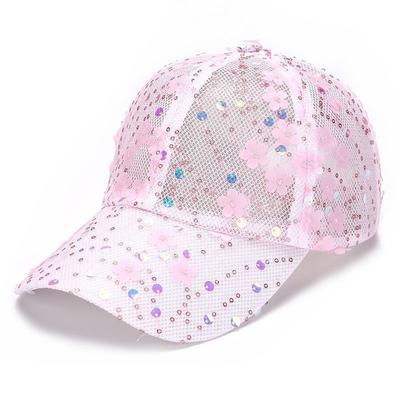 Zomer Bloemig Kant Pailletten Hoed Dames Baseballpet Mesh Ademend Koel Hoed Modieuze Zonwering en Zonbescherming Duckbill Pet