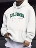 Men's California Los Angeles Print Hoodie Casual Long Sleeve Pullover Hooded Sweatshirt Streetwear Loose Fit Male Hip Hop Tops