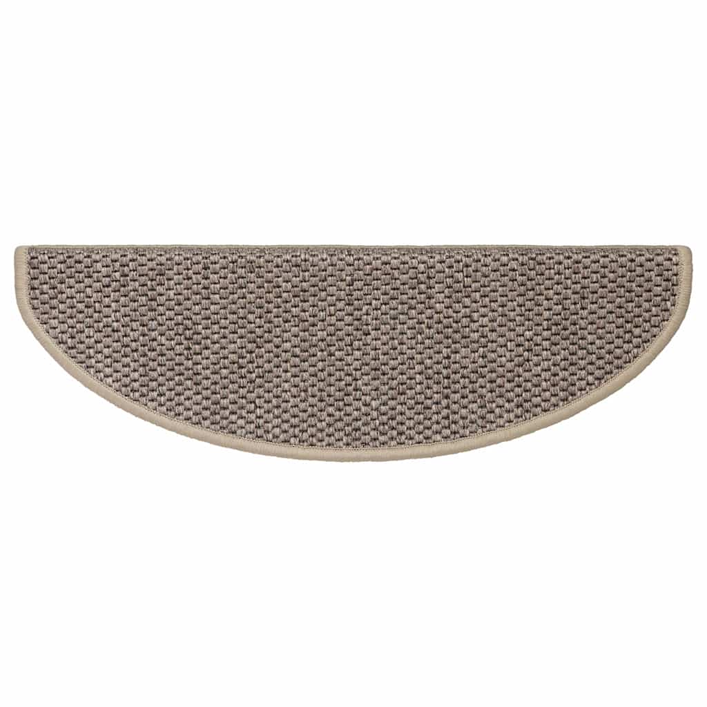 Self Adhesive Stair Mats Sisal Look 15 pcs 65 x 21 x 4 cm Dark Beige