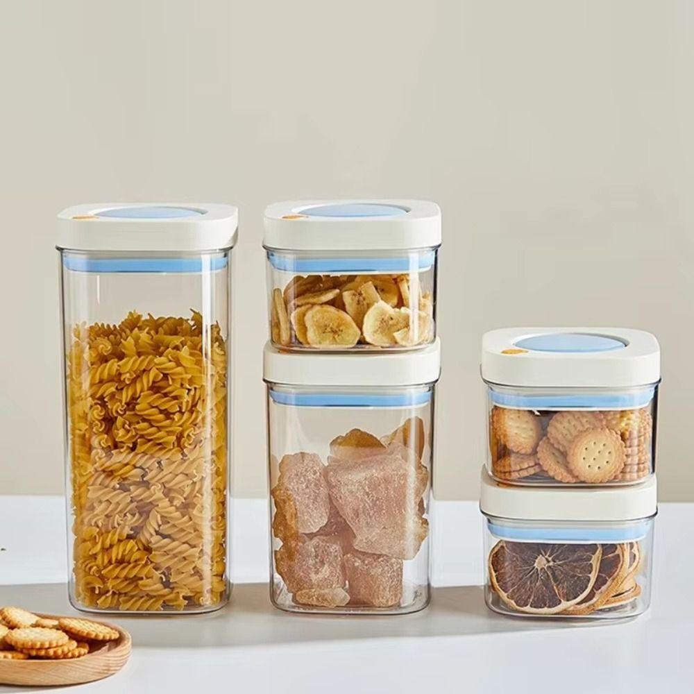380/1100/1800ml Vacuum Food Storage Box Fresh-Keeping Press-type Kitchen Storage Jars Food Grade Transparent Grains Cans
