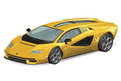 Aoshima Bunka Kyozai The Snap Kit Series Lamborghini Countach LPI Yellow Plastic Model Kit (AOSHIMA) 1/32 800-4 Pre-Colored 19-C