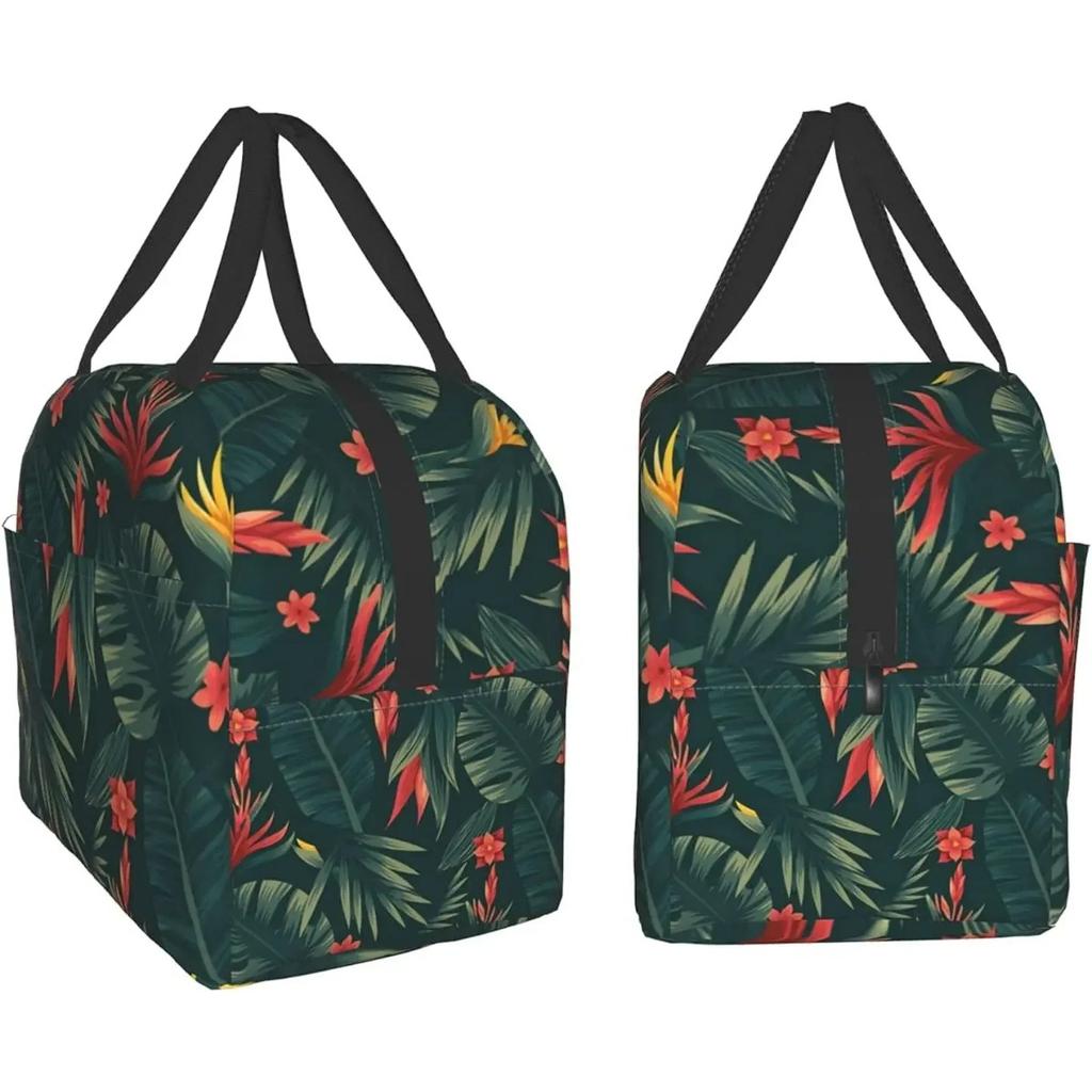 Hawaiian Hibiscus Flower Lunch Bag For Women Men Kids Lunch Box Insulated Lunch Container Tote Bag for Office Work School Picnic