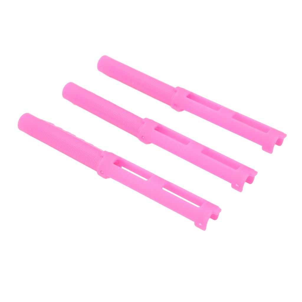 25pcs Hair Perm Rods Hollow Out Smoothing Teeth Hair Styling Curling Rod Set for Salon Barber Pink