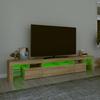 VidaXL Meuble TV avec Lumières LED Centre de Divertissement Rangement Meuble Média Meuble de Salon Salle de Séjour Maison 3152788