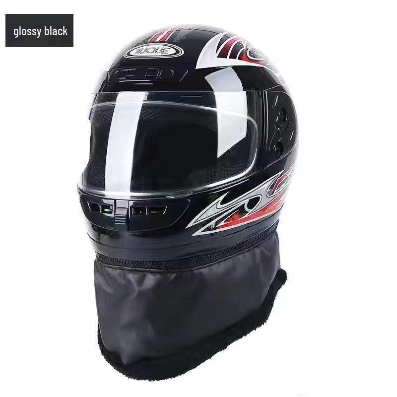 Unisex All-Season Full-Face Electric Vehicle Helmet: Cold Protection, Anti-Fog, Warmth, Full Coverage, Half Helmet Options Available.