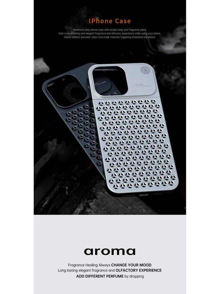 Universal Metal Aromatherapy Case for iPhone 13-15 Pro Max