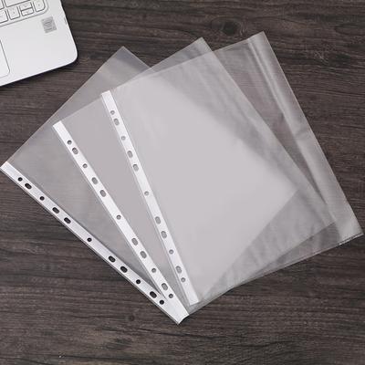 100 Pack A4 Clear Sheet Protectors, 11 Holes Heavy Duty Binder Pockets, 0.065mm Thickness Document Sleeves