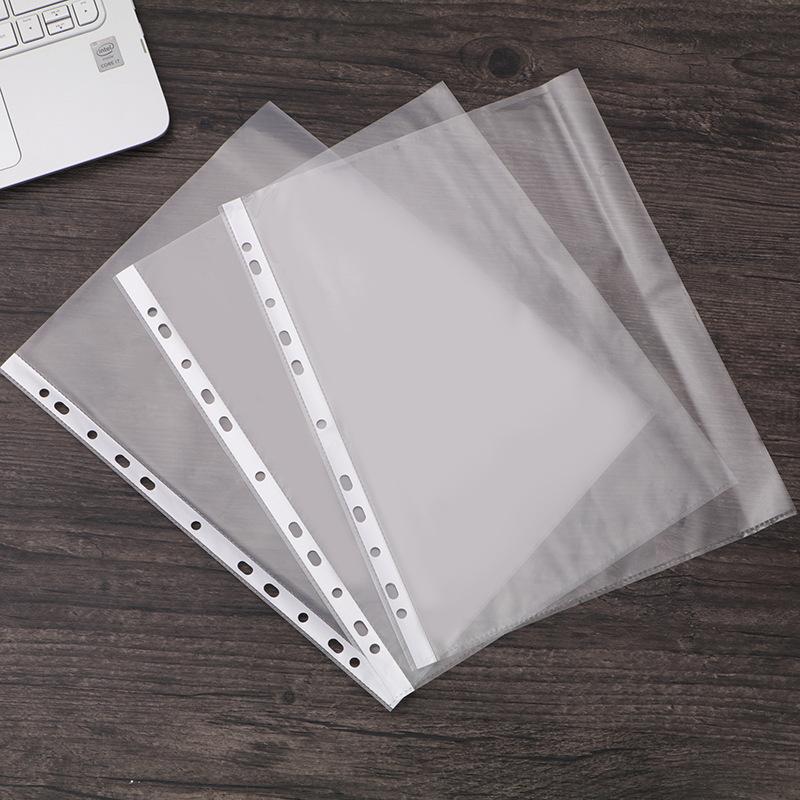 100 Pack A4 Clear Sheet Protectors, 11 Holes Heavy Duty Binder Pockets, 0.065mm Thickness Document Sleeves