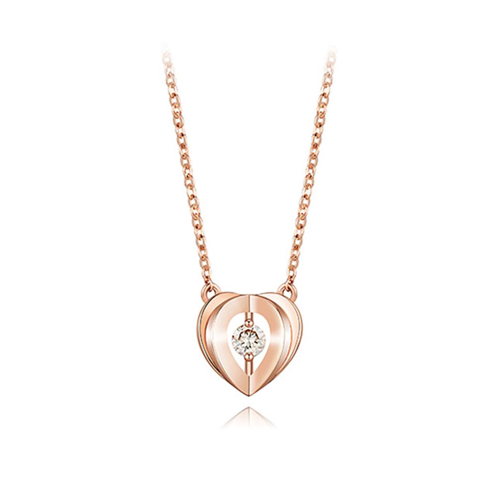 Roseedor Light Me Heart Diamond Necklace_212200118