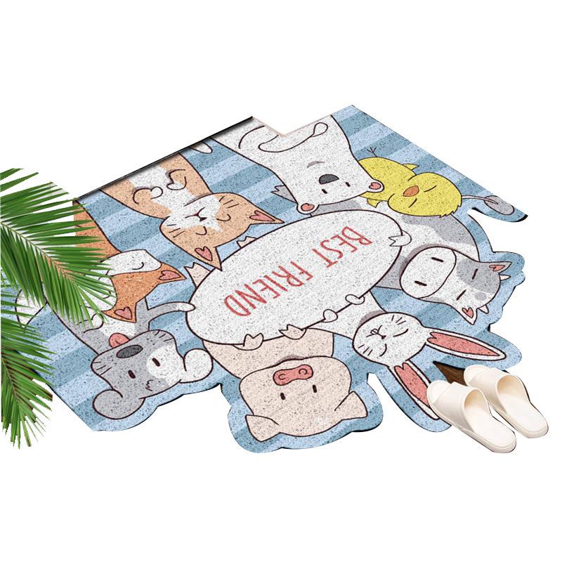 Covorașe antiderapante cu desene animate, care pot fi tăiate: Covorașe de intrare rezistente la praf și uzură, pentru o curățare ușoară