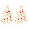 Hot Sale Colored Diamond Hollow Christmas Tree Earrings Women's Temperament Premium Christmas Pendant Earrings