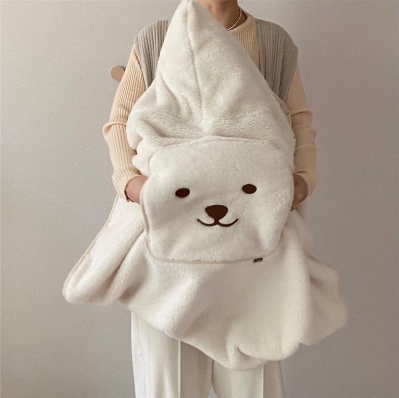 Little Bear Embroidered Infant Stroller Windproof Blanket 80*85