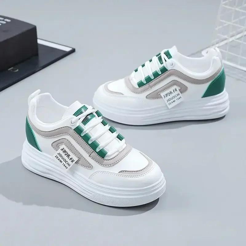 Fashion Sports Sneakers Round Toe Whit Ladies Footwear Lace Up Women's Athletic Shoes H Designer Luxury Fashion 2024 Deals Cheap Trends