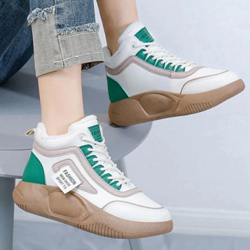 Fashion New In Sneakers Shoes for Woman With Laces Women's Sports Snow Boots Lace-up On Slip Protective High Quality Elegant and Fashion