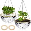 Wood Base Disco Ball  Flower Planter Chain Plant Hanger Plant Hanging Basket  Indoor Plants