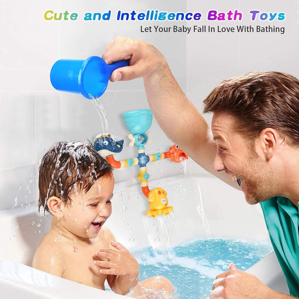 Modular Water Pipe Spray Bath Toy With Adjustable Shower Head Attachment For Babies & Toddlers