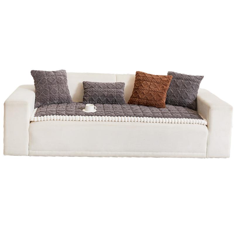 Light Luxury Tafu Velvet Sofa Cushion, Winter Model, High-End Thickened Steamed Bread Cushion, Sofa Cover, Non-Slip.