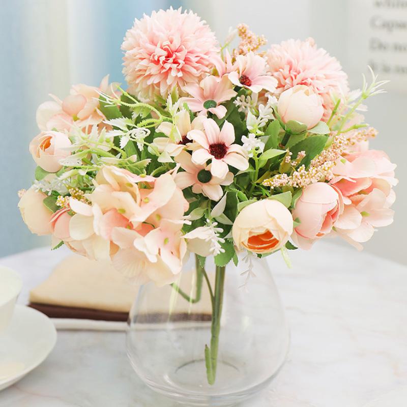 1 Bunch Artificial Flower Home Living Room Wedding Desktop Decor Photograph Prop Christmas Ornament