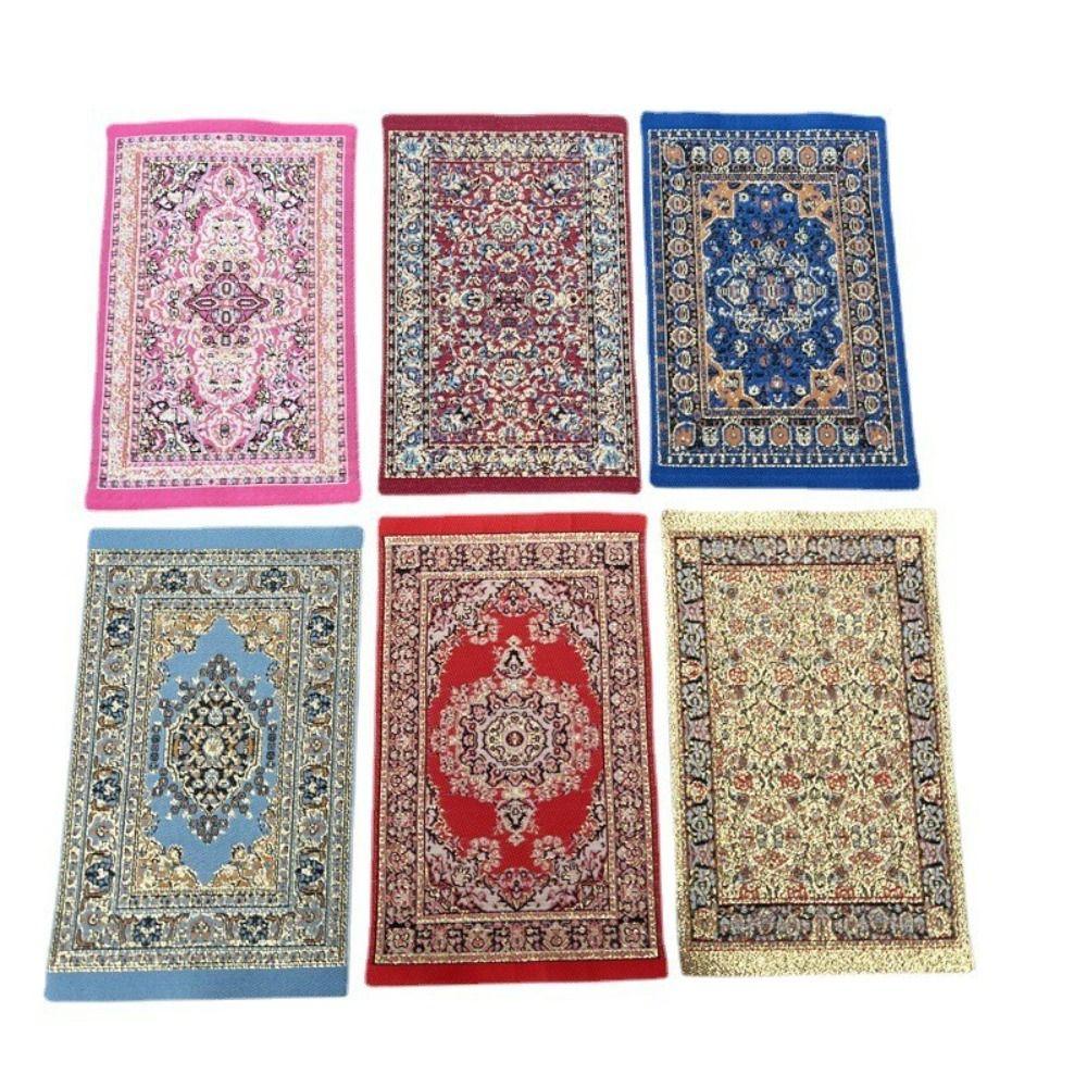 Playing House Turkish Style Doll Accessories Miniature Weaving Rug Floor Coverings Dollhouse Carpet