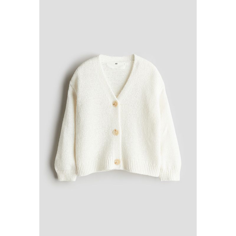 

HM Детская одежда Пальто для девочки Свитер Летняя клетка Милая Базовая футболка Трикотаж 1236362 Natural White 130/64(6-8Y)