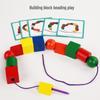 Montessori Wooden Toy: Geometric Shape Beading & Stacking Column for Baby's Focus & Shape Recognition