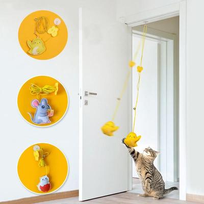 Giocattolo interattivo per gatti Simulazione sospesa Giocattolo per gatti Divertente giocattolo interattivo per gattini che giocano a teaser Bacchetta giocattolo Forniture per gatti