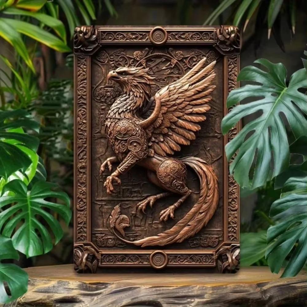 

Vintage Griffin Armor Metal Wall Art HD Print Textured Aluminum Sign Home Decor 20x30cm