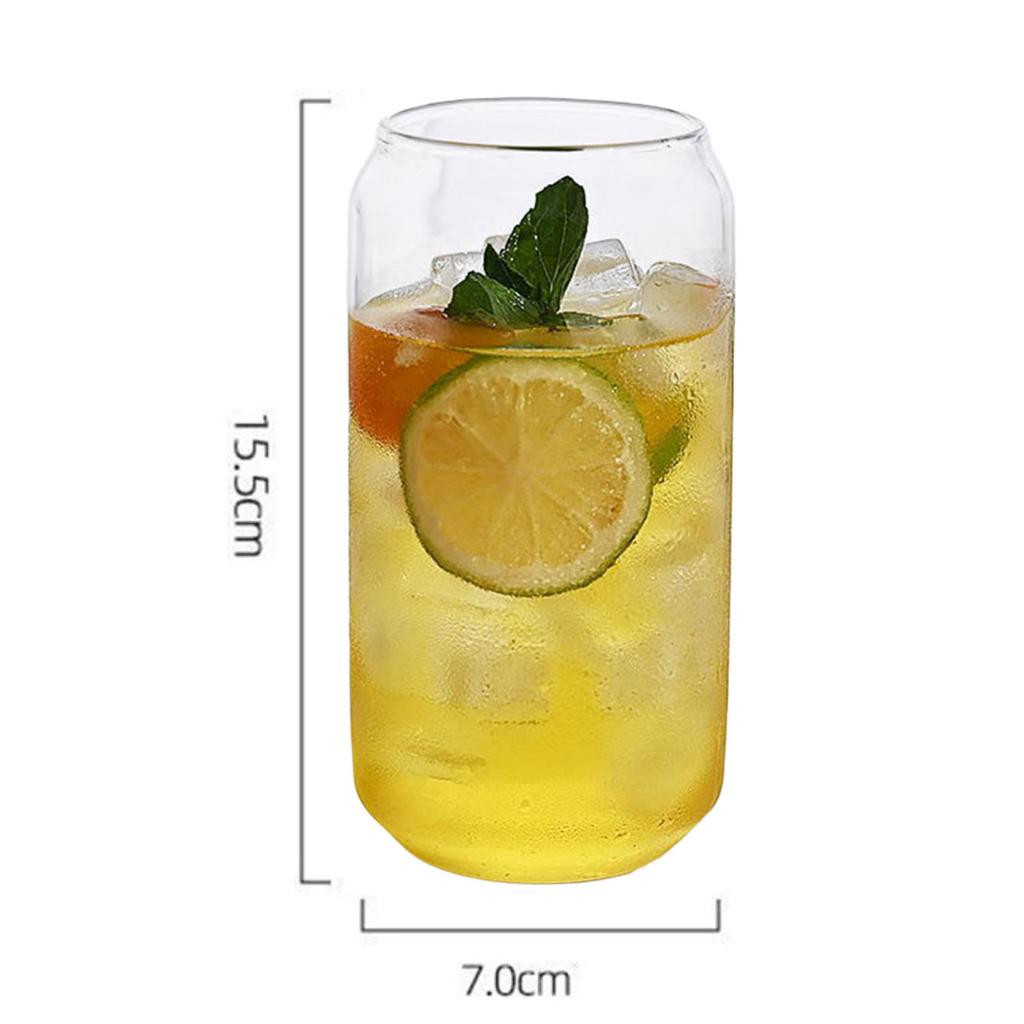 Clear Can Shaped Glass Cup Durable Borosilicate Glass Cups Coffee Mugs for Beverage Drinking Cup